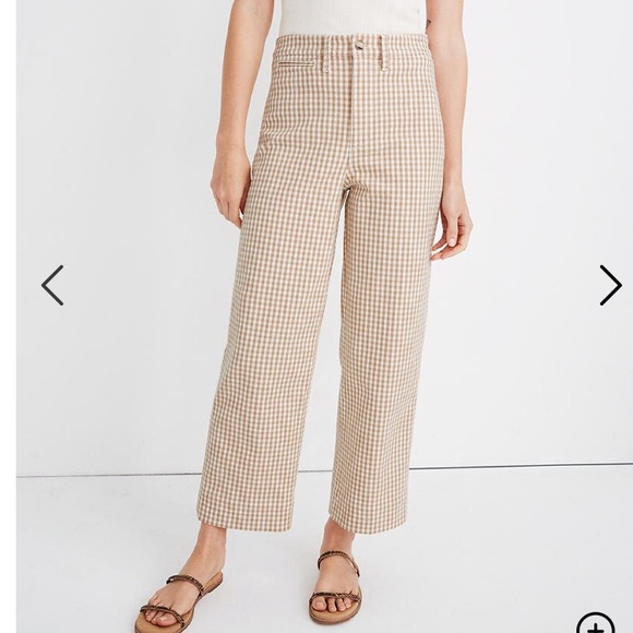 Madewell Pants - Madewell Slim Emmett Wide-Leg Pant in Gingham